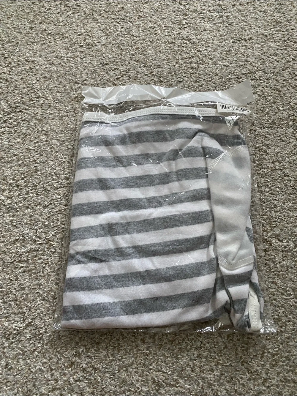 New Grey White Stripe Infant Swaddle Wrap Easy Fastener Sleep Sack